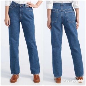EUC LL Bean Original Fit High Waisted Jeans in Medium Wash Size 14